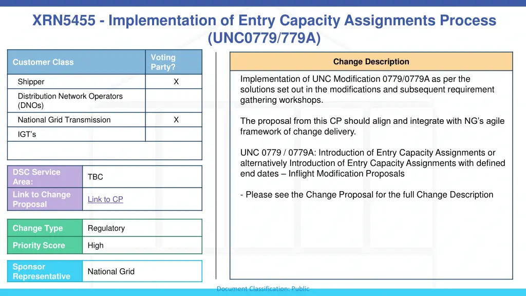 xrn5455 implementation of entry capacity