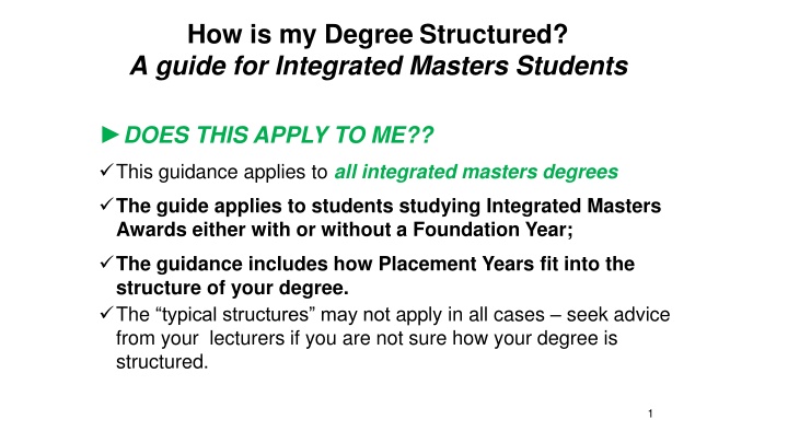 how is my degree structured a guide