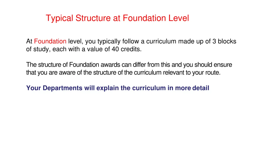 typical structure at foundation level