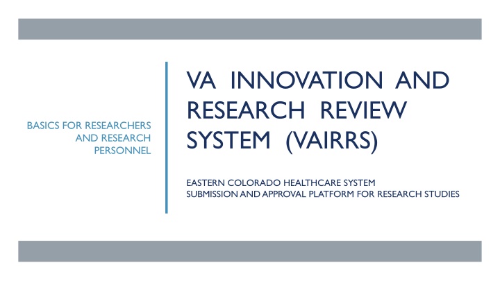 va innovation and research review system vairrs