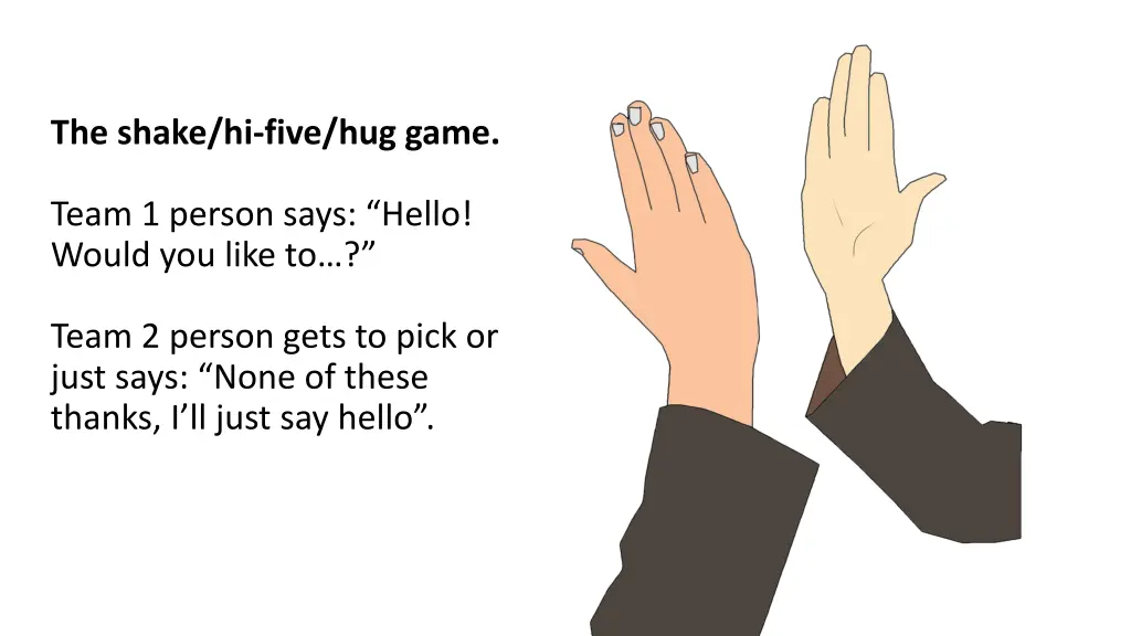 the shake hi five hug game