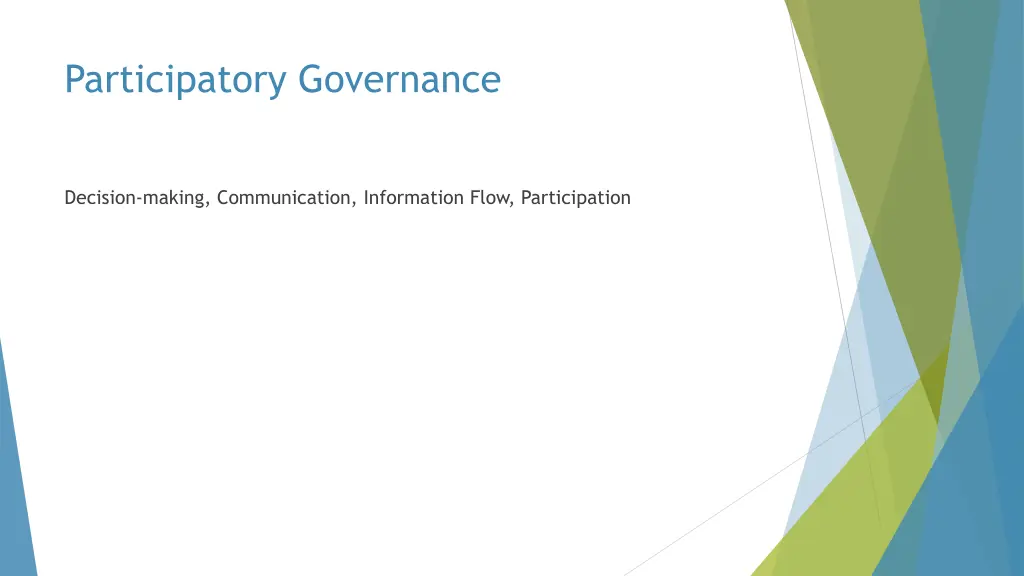 participatory governance