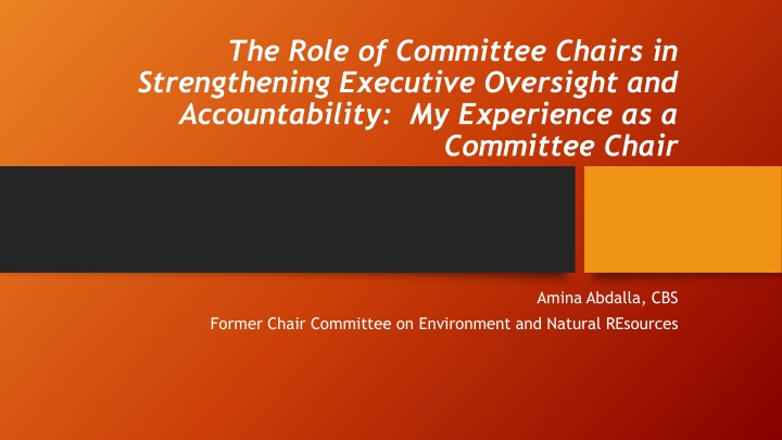 the role of committee chairs in strengthening