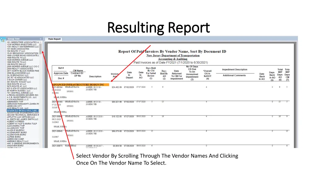 resulting report resulting report