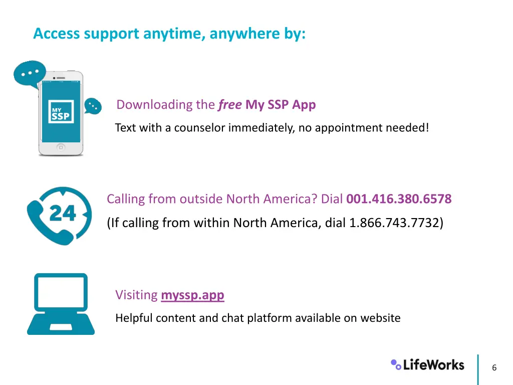 access support anytime anywhere by