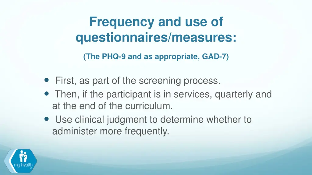 frequency and use of questionnaires measures