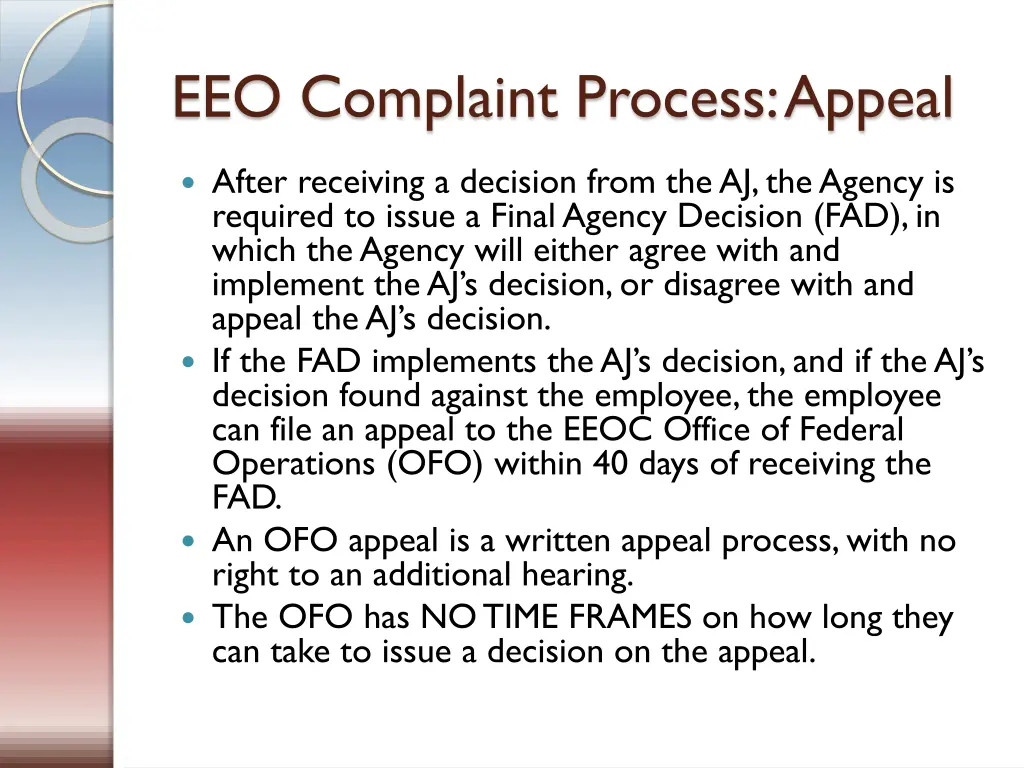 eeo complaint process appeal