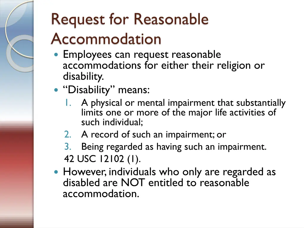 request for reasonable accommodation employees