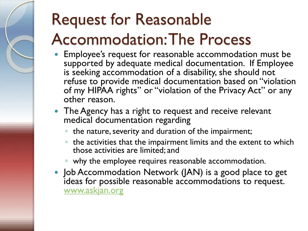 request for reasonable accommodation the process 1