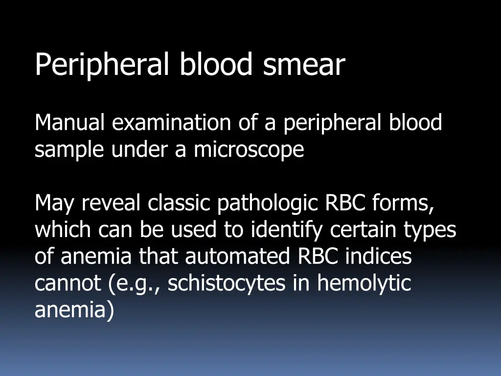 peripheral blood smear