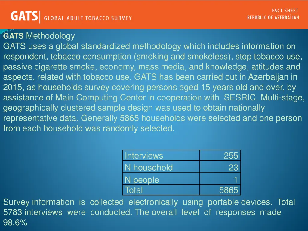 gats methodology gats uses a global standardized