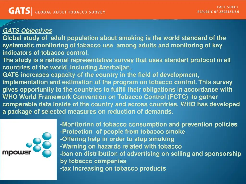 gats objectives global study of adult population