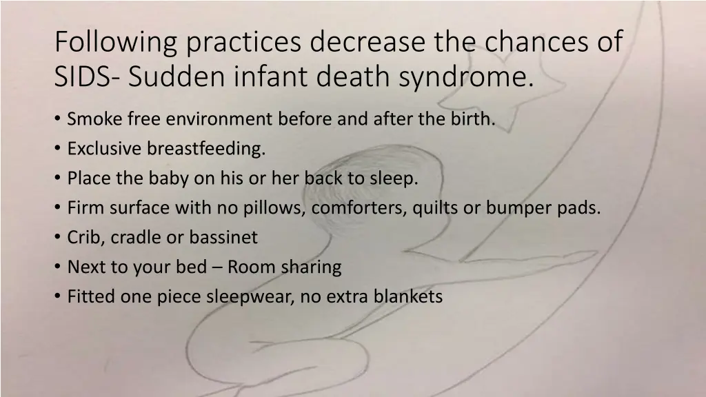 following practices decrease the chances of sids