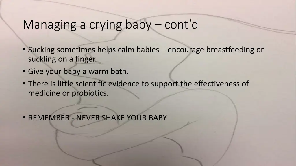 managing a crying baby cont d