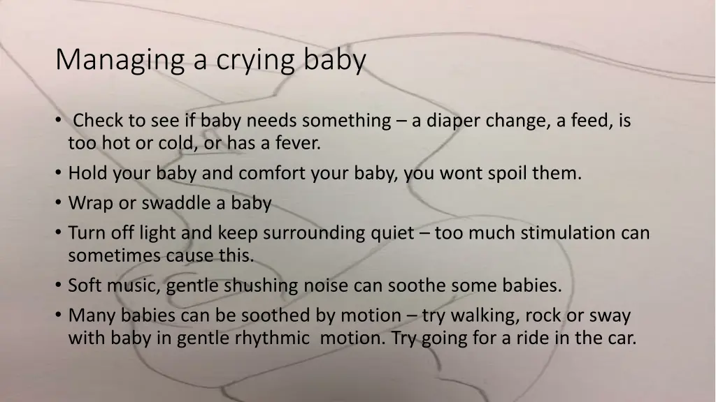 managing a crying baby