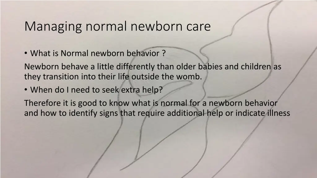 managing normal newborn care