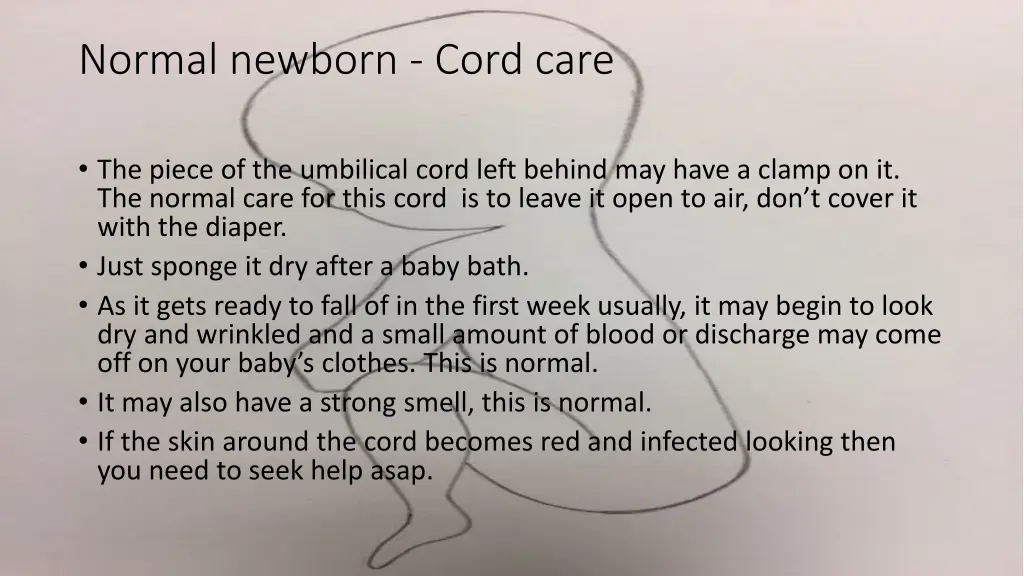 normal newborn cord care