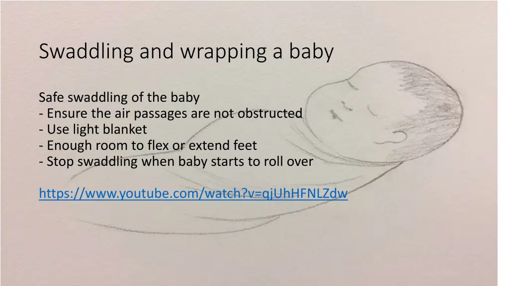 swaddling and wrapping a baby