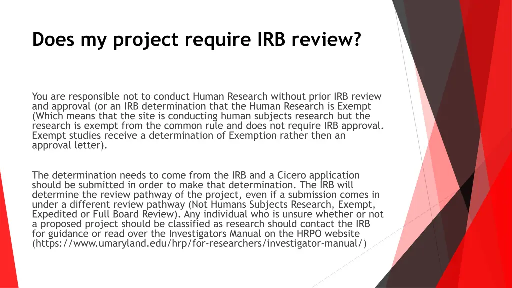 does my project require irb review