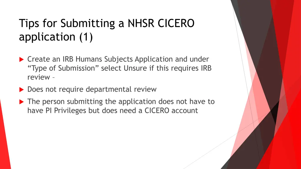 tips for submitting a nhsr cicero application 1