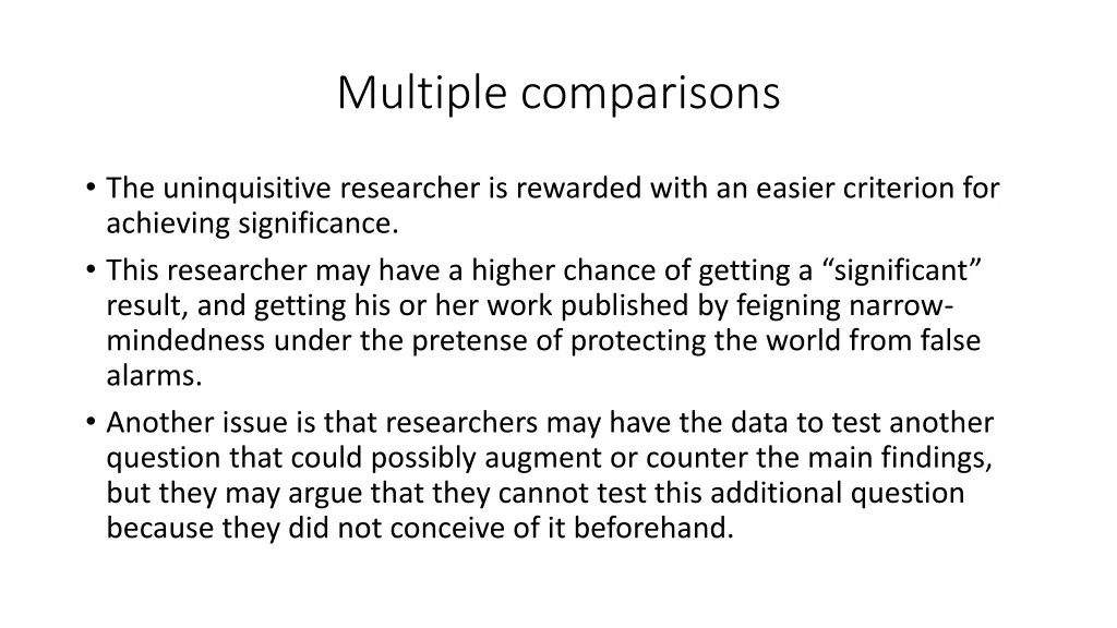 multiple comparisons 2