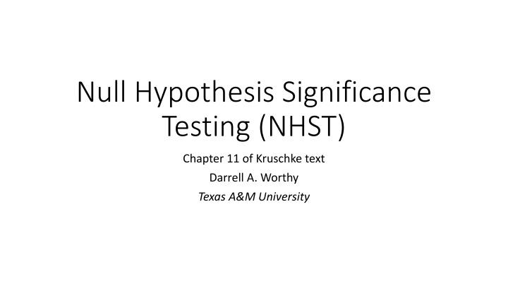 null hypothesis significance testing nhst