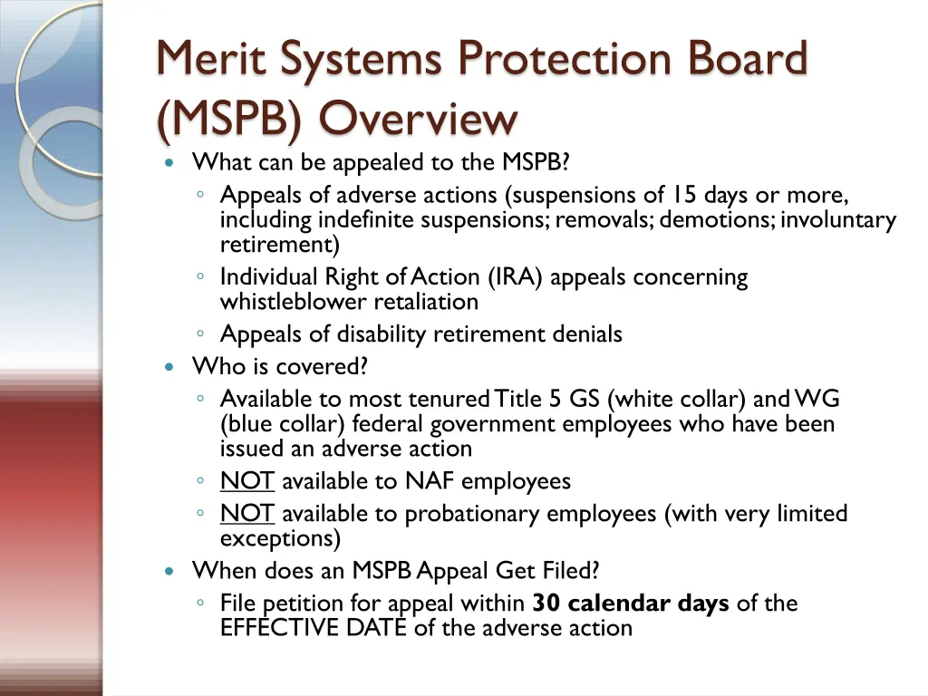 merit systems protection board mspb overview what