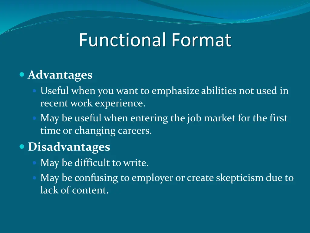 functional format