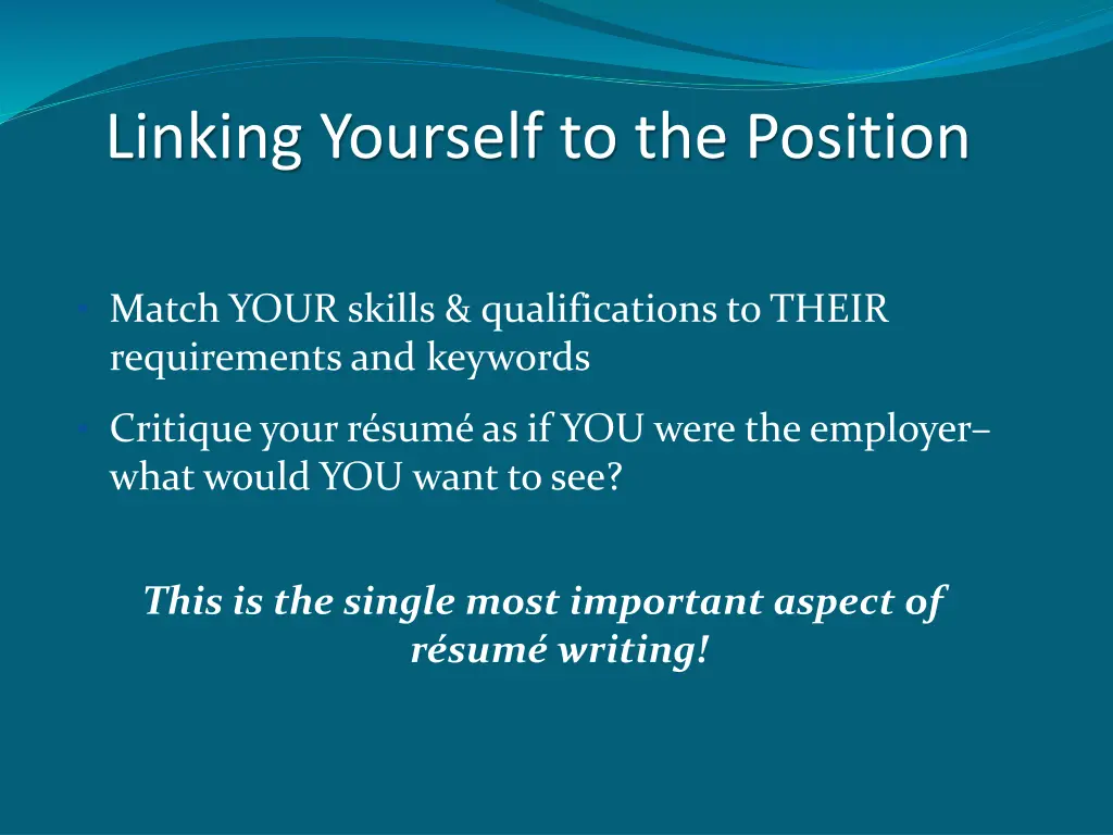 linking yourself to the position