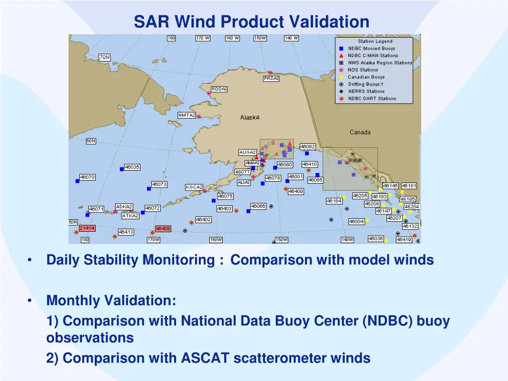 sar wind product validation