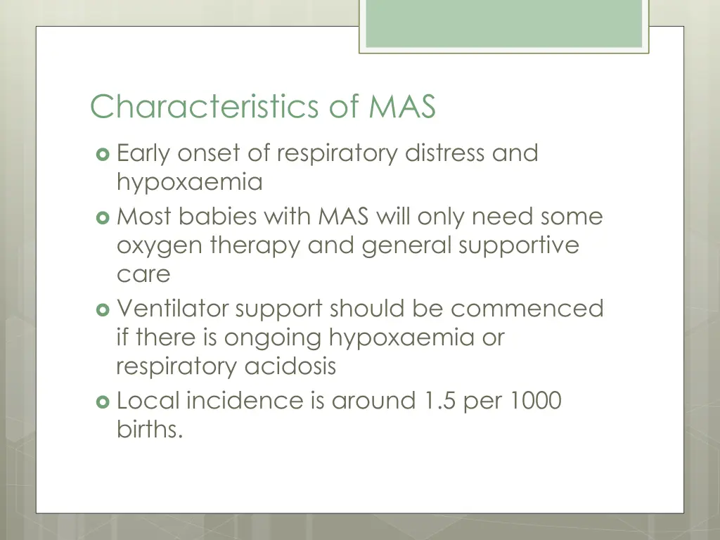 characteristics of mas