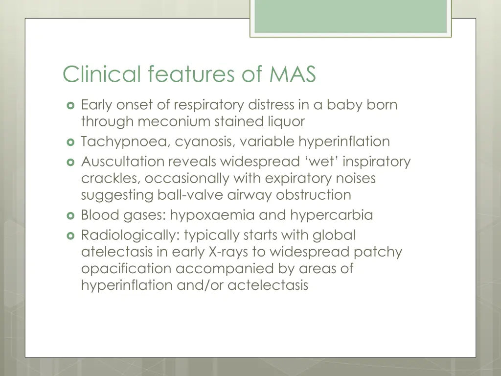 clinical features of mas