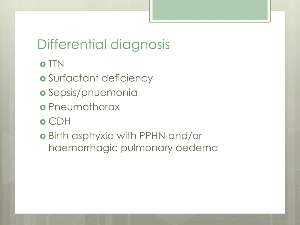 differential diagnosis