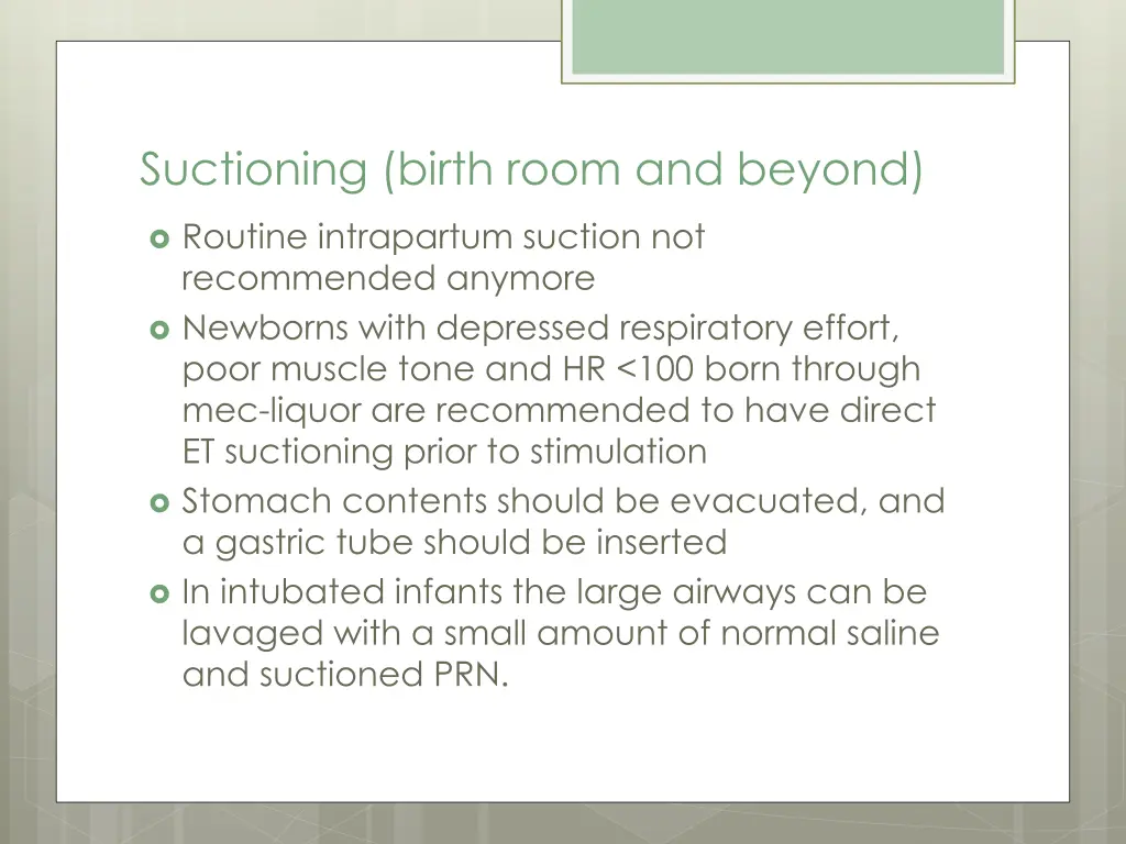 suctioning birth room and beyond