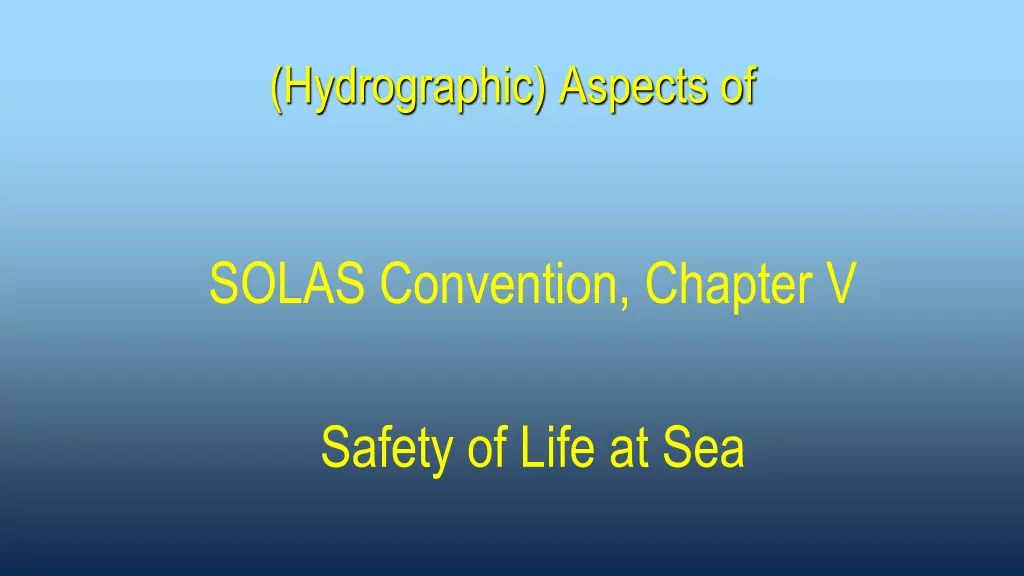 hydrographic aspects of