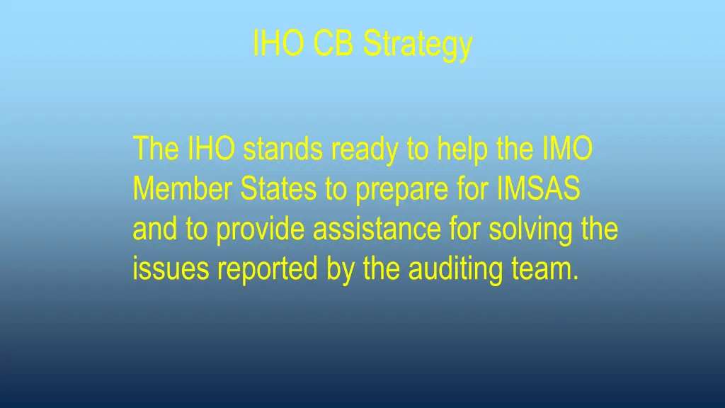 iho cb strategy