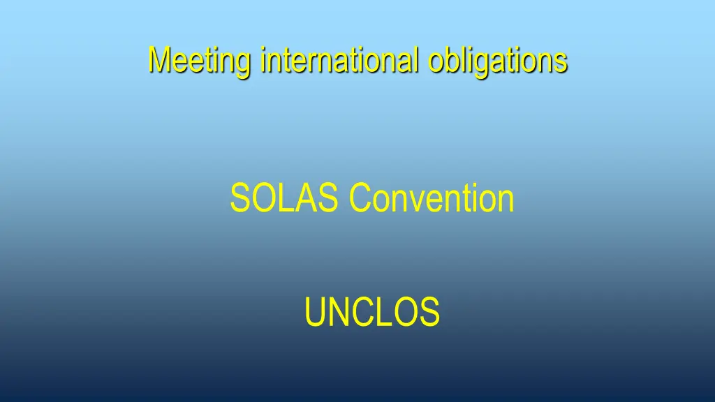 meeting international obligations