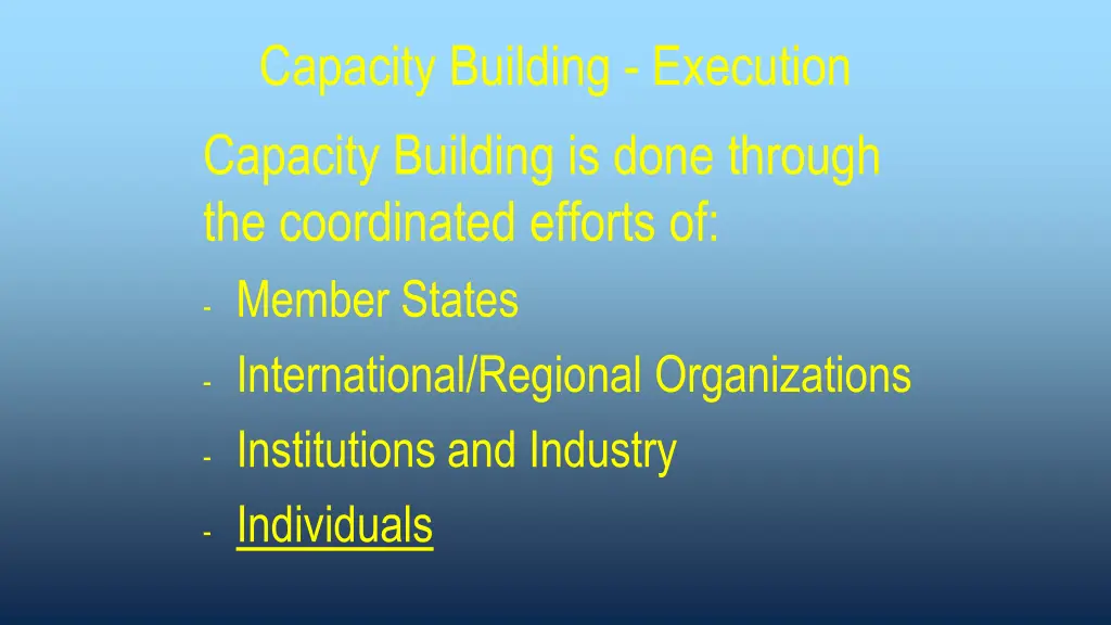 capacity building execution capacity building