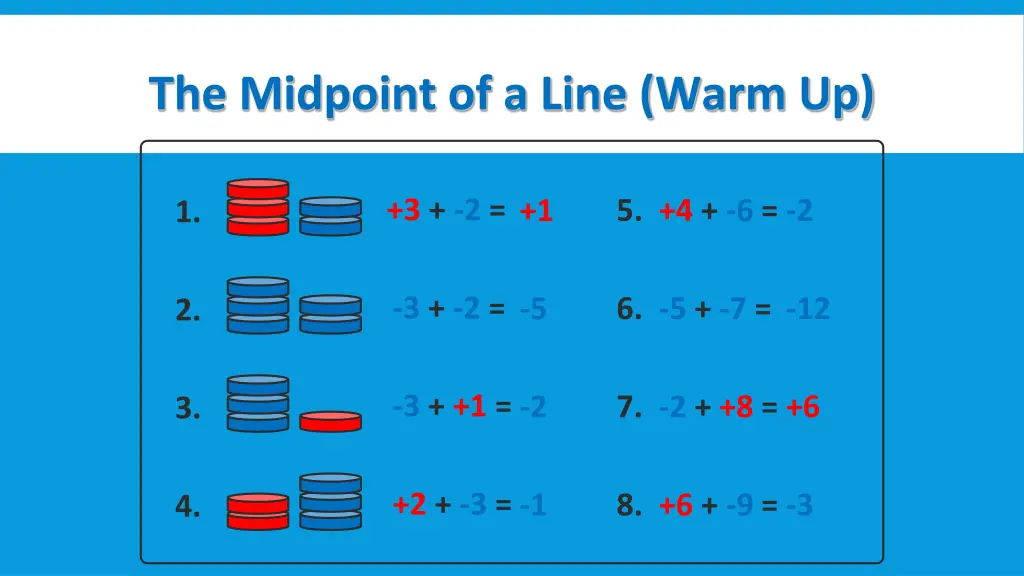 the midpoint of a line warm up