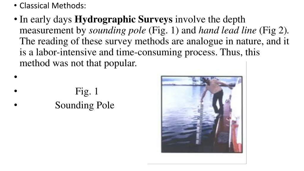 classical methods in early days hydrographic