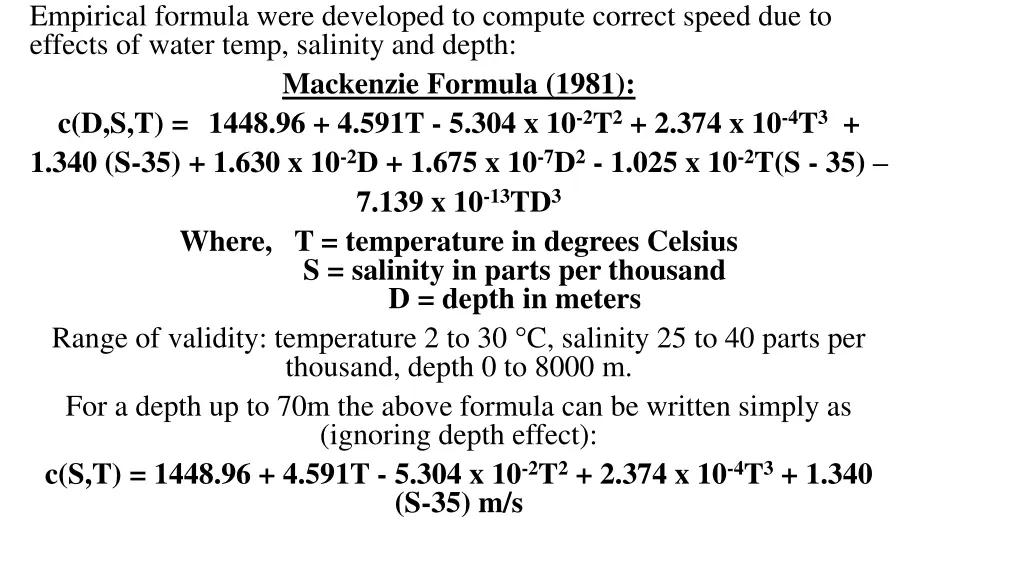 empirical formula were developed to compute