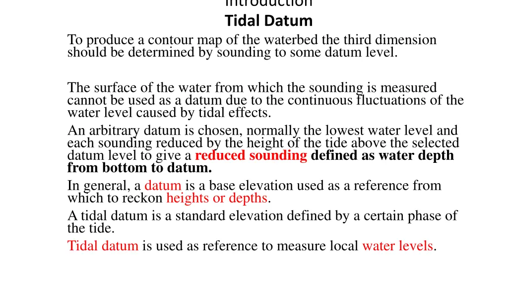 introduction tidal datum