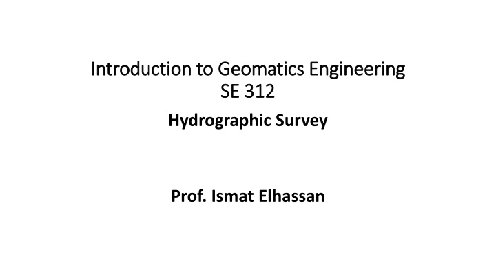 introduction to geomatics engineering