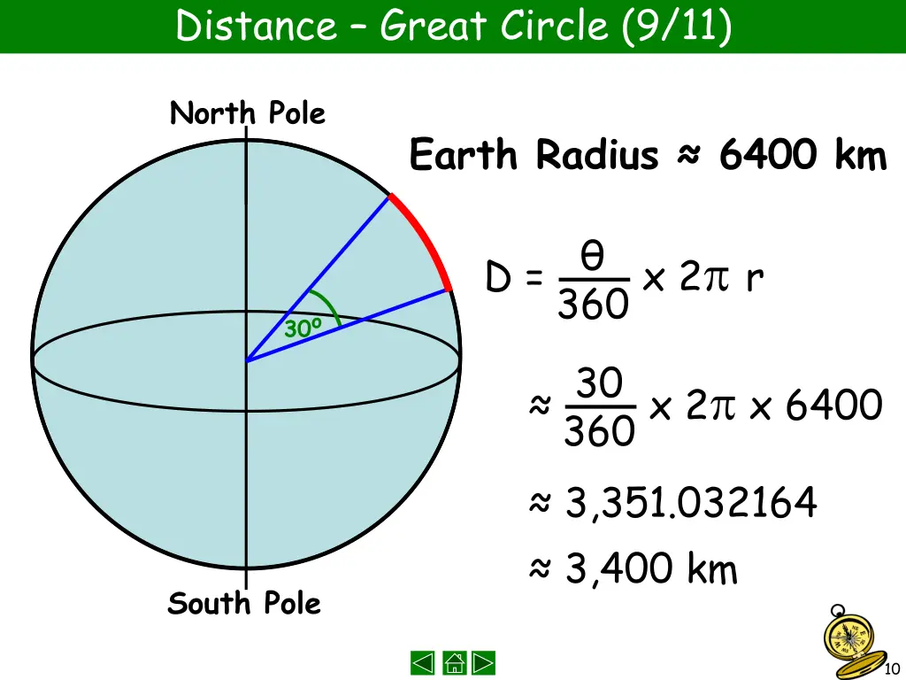 distance great circle 9 11