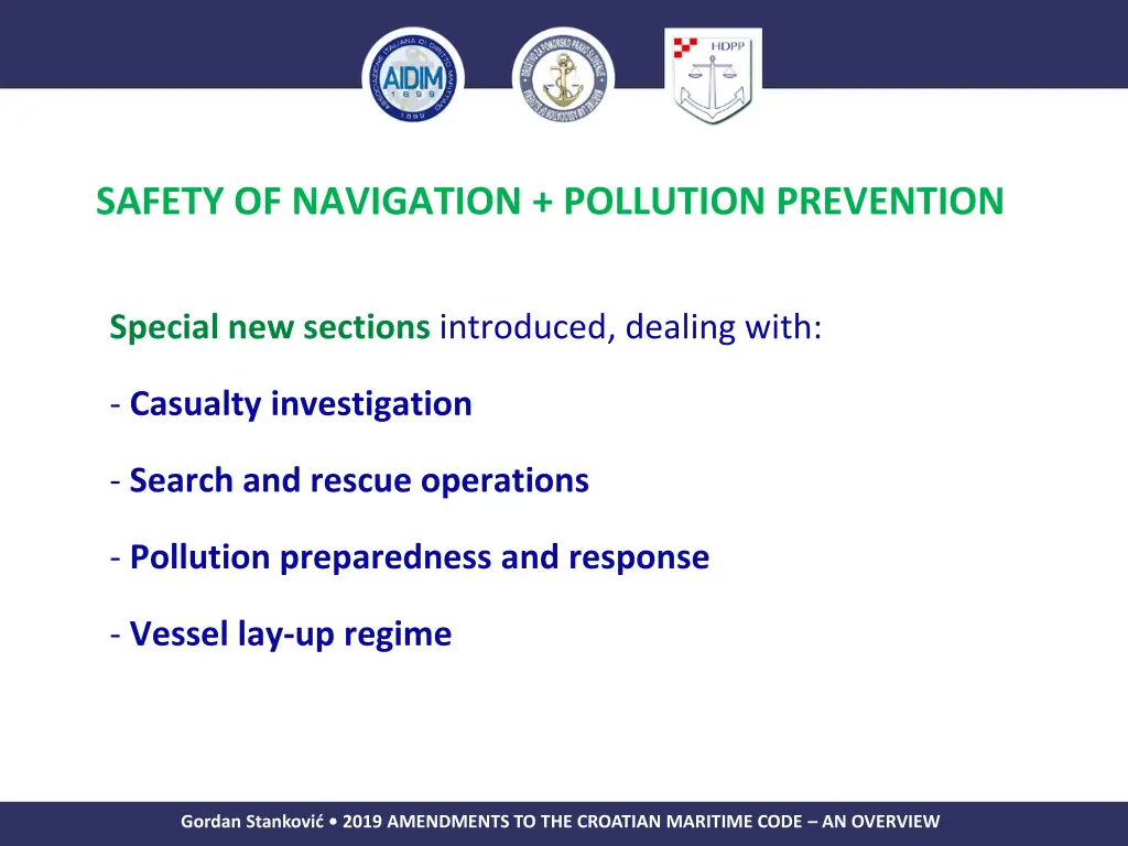 safety of navigation pollution prevention