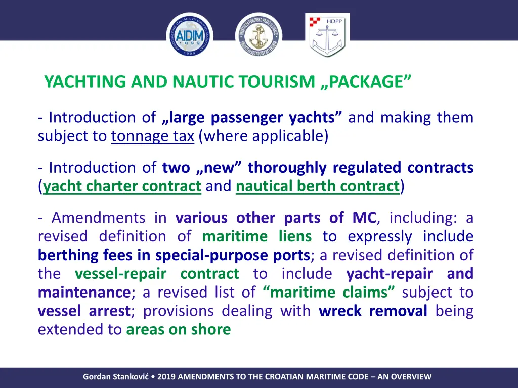 yachting and nautic tourism package