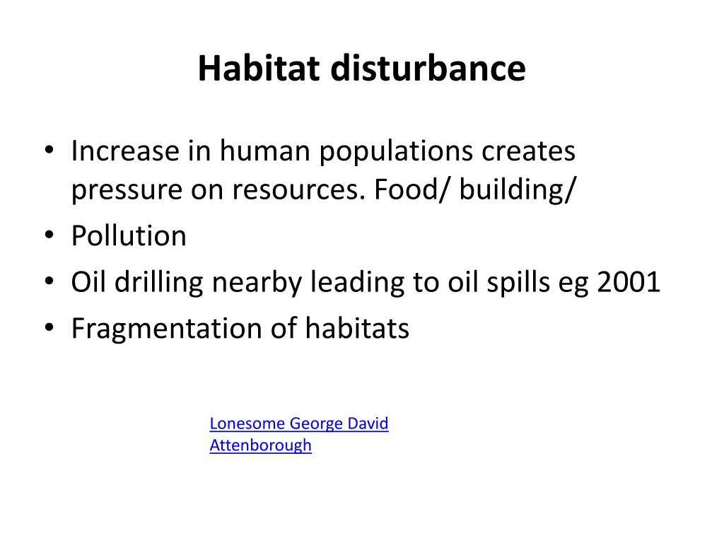 habitat disturbance