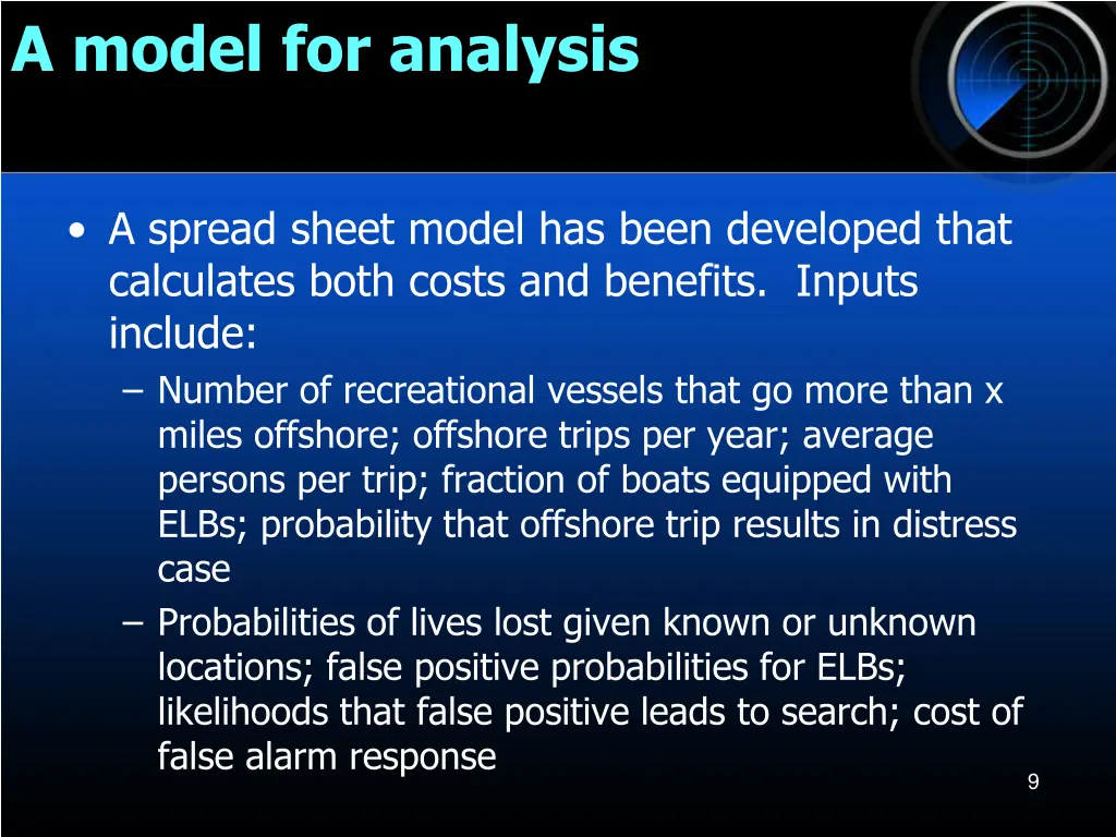 a model for analysis