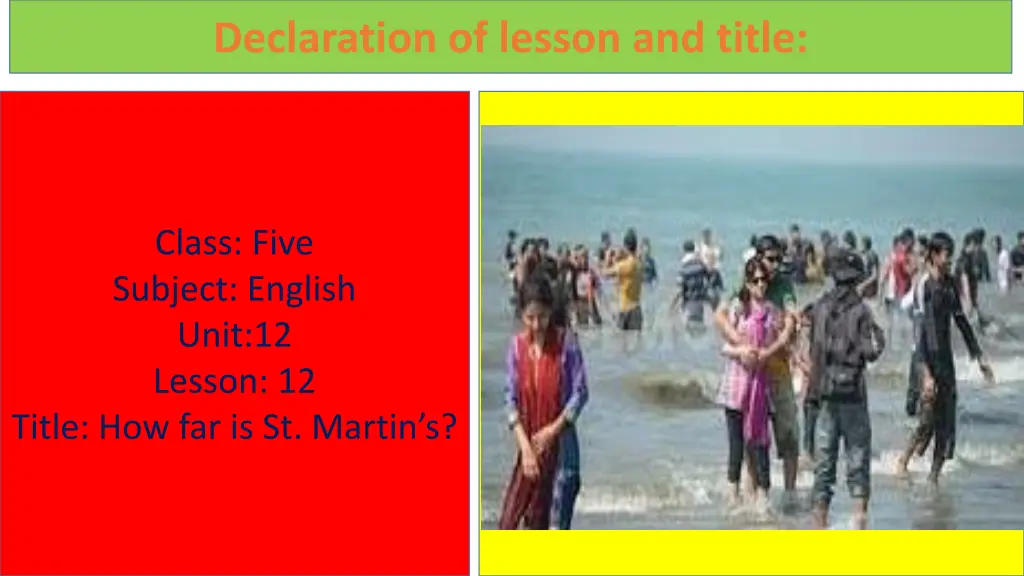 declaration of lesson and title