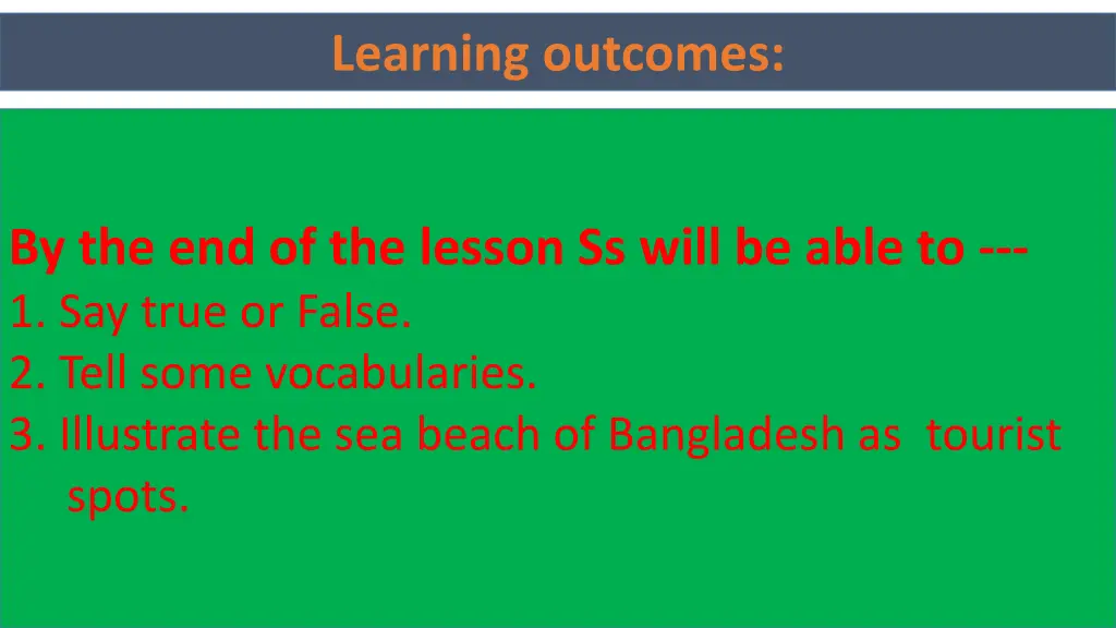 learning outcomes